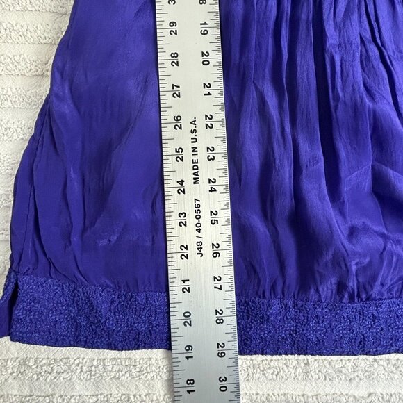 Anthropologie Maeve Tunic Top Blouse Womens 12 Purple Floral V-Neck Short Sleeve - Picture 8 of 8